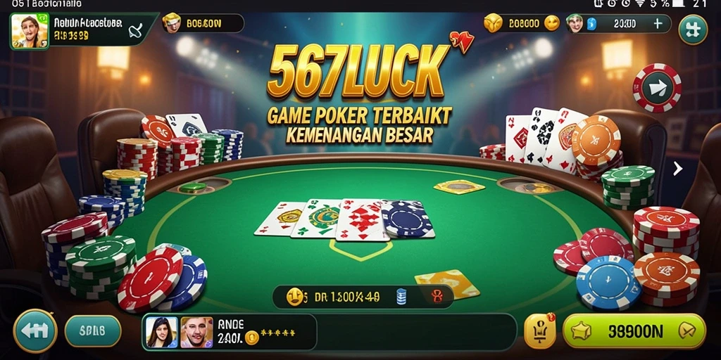 Gameplay seru dalam aplikasi Poker 567LUCK.