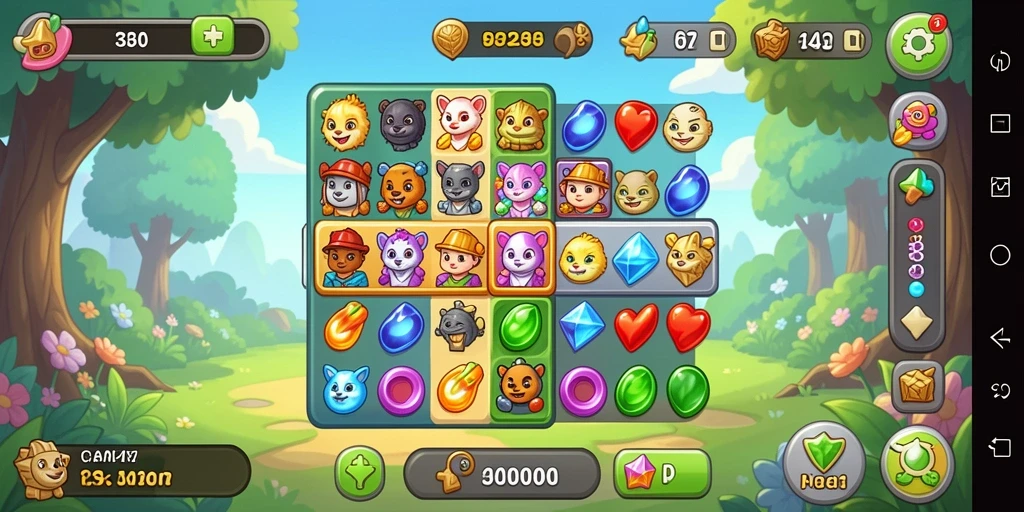 Tampilan berwarna-warni dari gameplay seru API77.