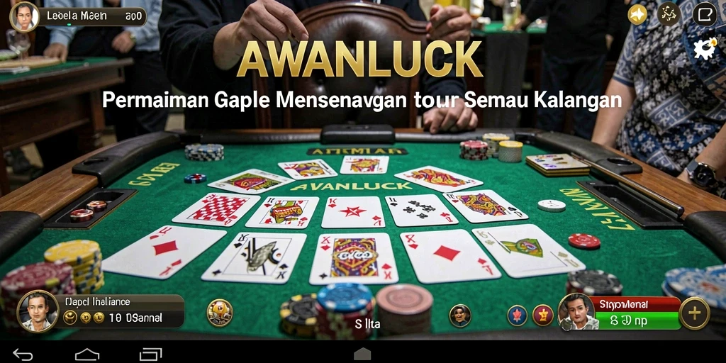 Tampilan seru dari permainan Gaple AWANLUCK yang menarik.