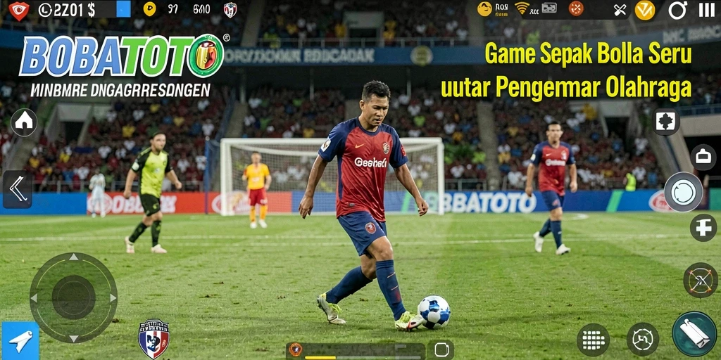 Tampilan gameplay seru di BOBATOTO dengan pemain dan tim terkenal.