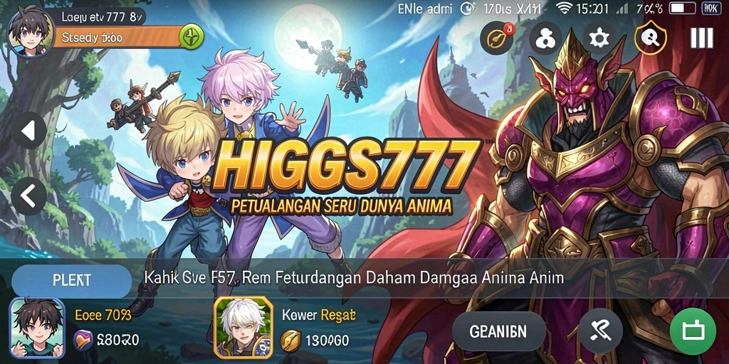 Tangkapan layar HIGGS777 memperlihatkan aksi seru dalam dunia anime.