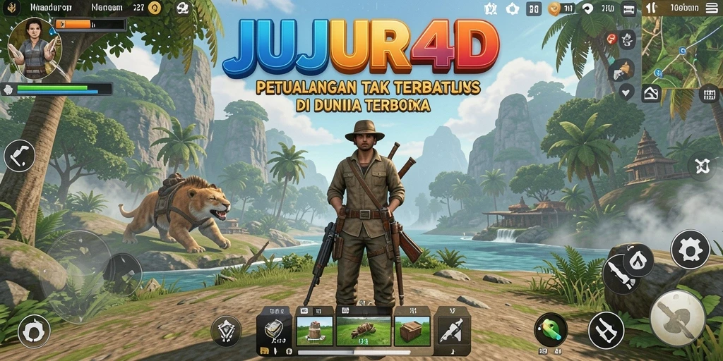Tangkapan layar menunjukkan aksi seru di dunia terbuka JUJUR4D.
