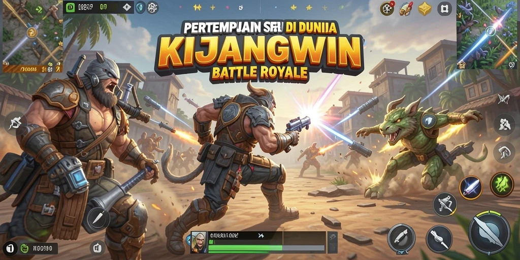 Tampilan gameplay menegangkan di KIJANGWIN saat pertempuran Battle Royale.