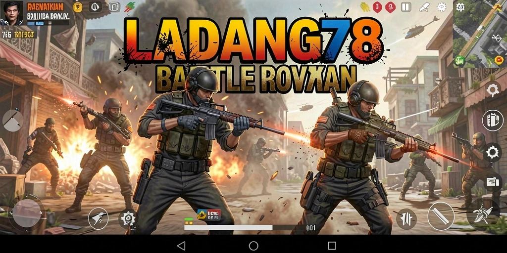 Gameplay mendebarkan dari LADANG78 dalam pertempuran Battle Royale.