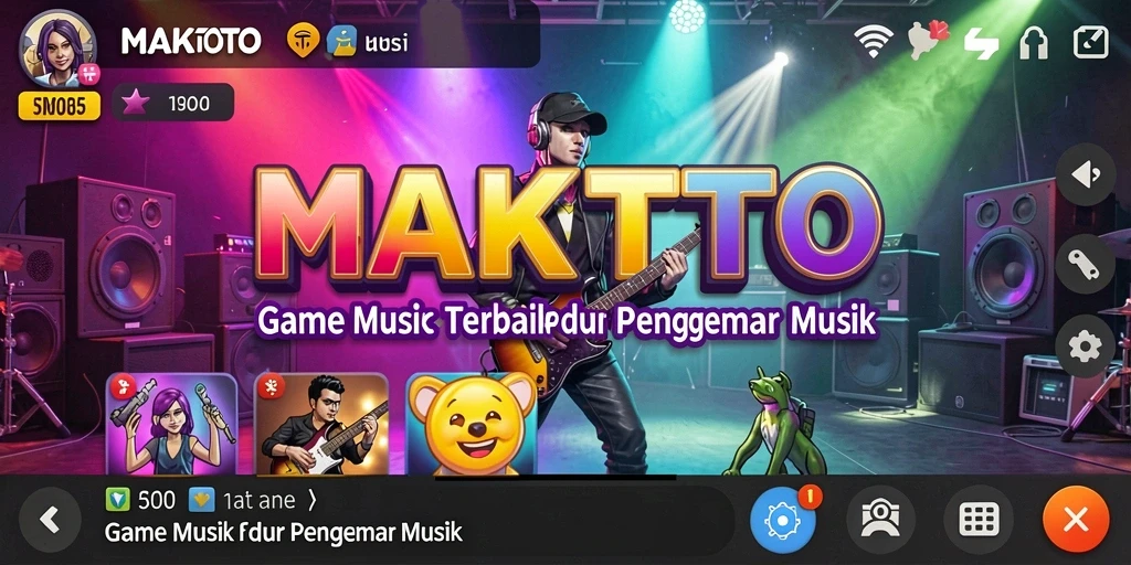 Tampilan gameplay menarik MAKTOTO dengan berbagai lagu dan tantangan.