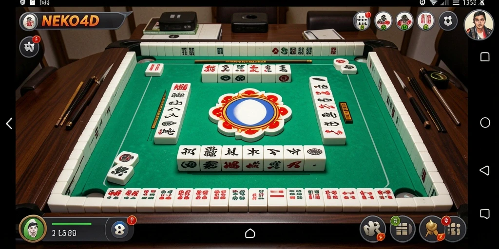 Screenshot gameplay NEKO4D yang menunjukkan momen seru permainan Mahjong.