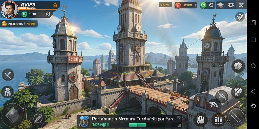 Tangkapan layar menunjukkan aksi intens di Tower Defense.