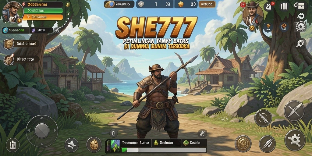 Screenshot gameplay SHE777 menampilkan suasana eksplorasi dunia terbuka yang menakjubkan.