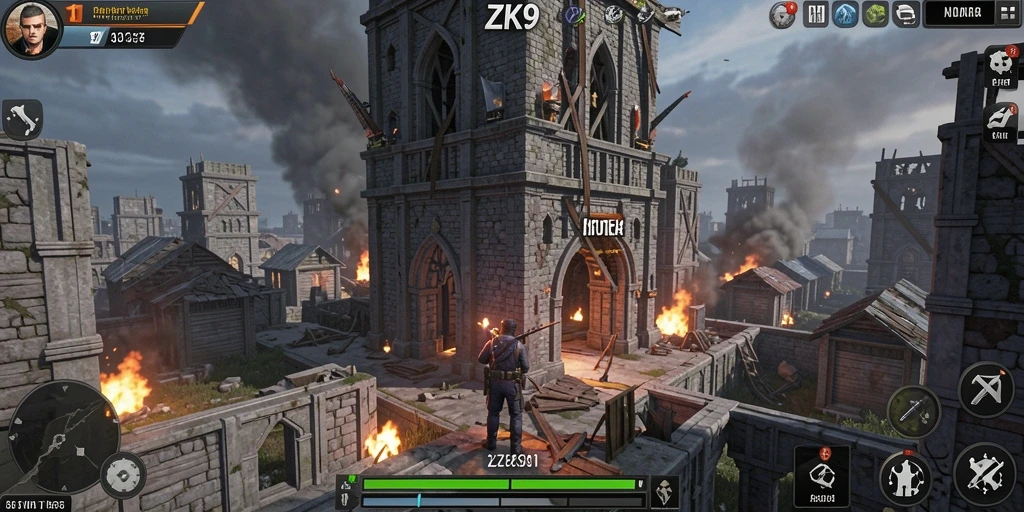 Tampilan menegangkan dari gameplay ZK9 Tower Defense.